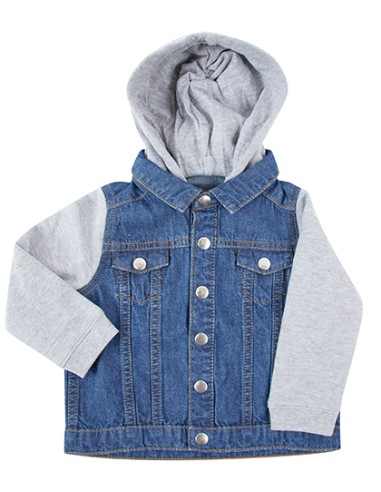 LAR-LW750-Denim Jacket With Fleece Hood And Sleeves